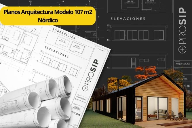 Planos de Arquitectura Modelo 107 m2 Nórdico