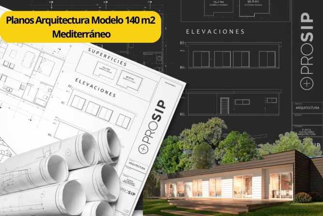 Planos de Arquitectura Modelo 140 m2 Mediterránea