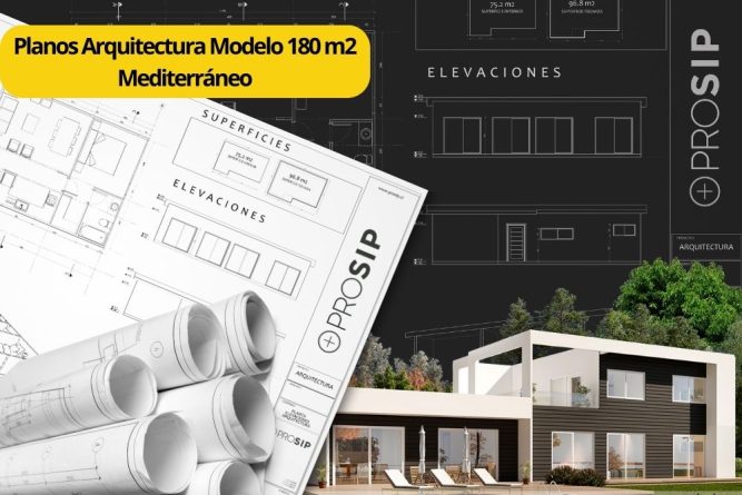 Planos de Arquitectura Modelo 180 m2 Mediterráneo