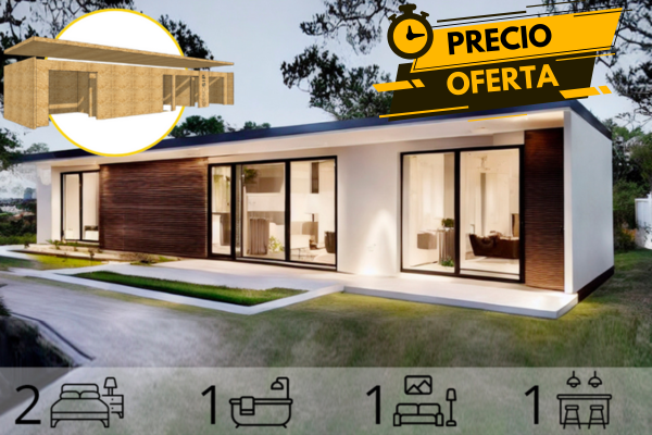 Eco House de 2 dormitorios en 48 m2 Mariposa